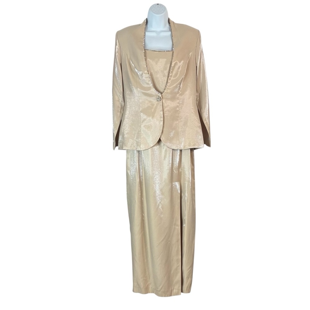 CACHET Vintage Jewel Trimmed Dress & Jacket Formal Set